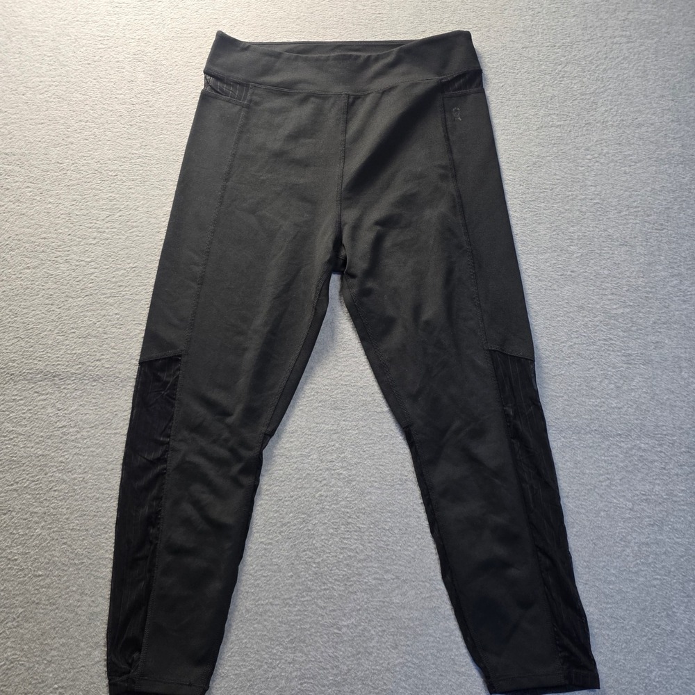 Good American Leggings Womens Size 4 Black Mesh Panel High Rise Athletic Workout